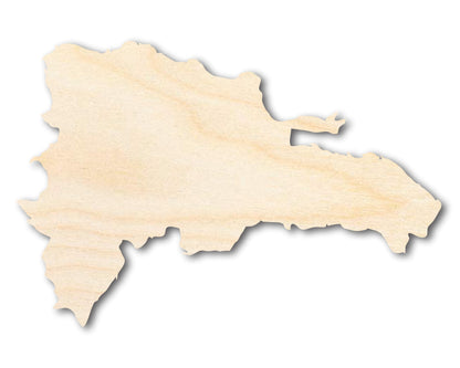 Unfinished Wood Dominican Republic Country Shape - Caribbean Craft - up to 46" DIY