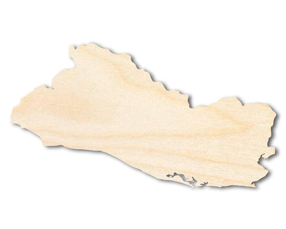 Unfinished Wood El Salvador Country Shape - Central American Craft - up to 46" DIY