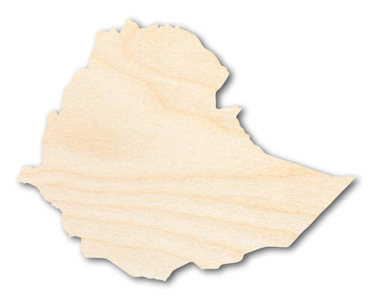 Unfinished Wood Ethiopia Country Shape - East African Craft - up to 46" DIY