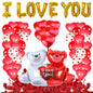 12 Inch Love Printed Balloon 18 Inch Love Hug Bear