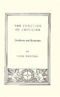 Function Of Criticism: Problems and Exercises - Paperback