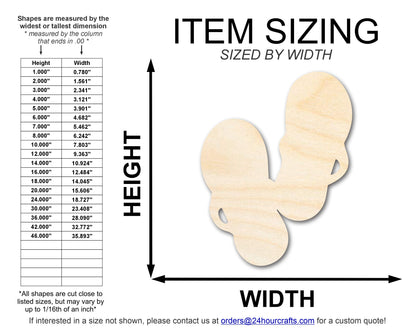 Unfinished Wood Flip Flops Silhouette | DIY Summer Beach Craft Cutout | up to 46" DIY