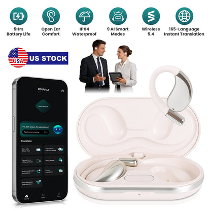 AI Translation Earbuds with 165 Languages & Real-Time Audio