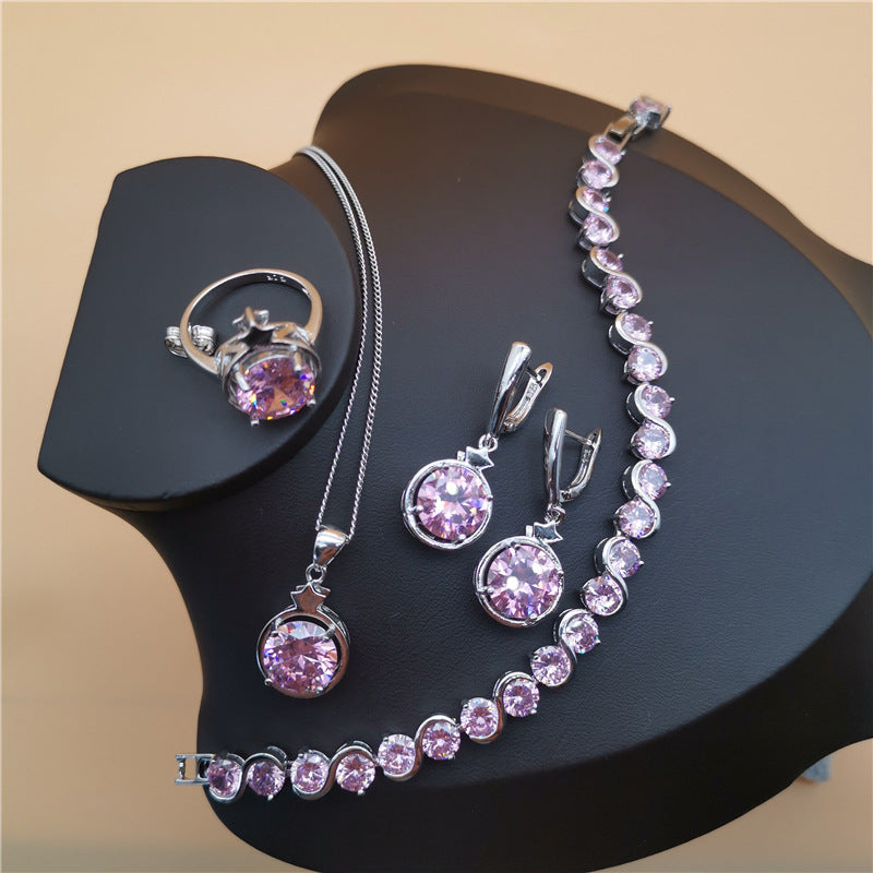 Four-Piece Set Star And Round Shapes European And American Style Tanzanite