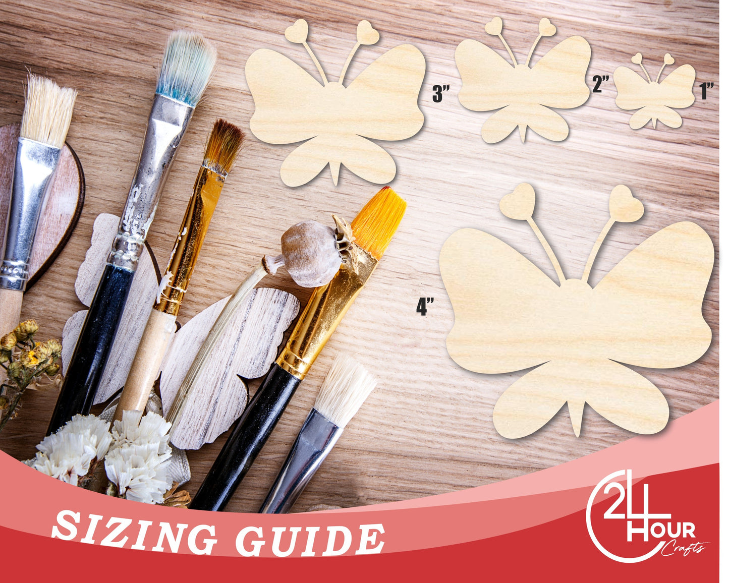 Unfinished Heart Butterfly Shape | DIY Craft Cutout | up to 46" DIY