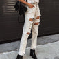 Ladies Jeans Ripped Holes Show Thin Slim Fit Ladies Jeans Trousers