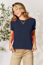 Soft Rayon Crewneck Tee with Short Sleeves
