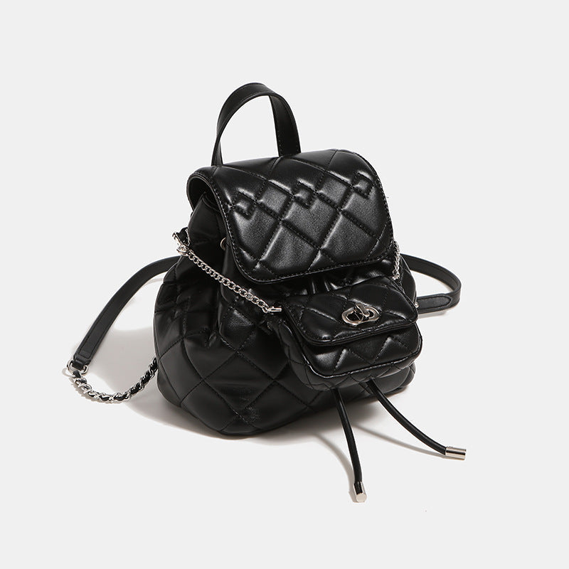 Womens Niche-Design Soft Chain Multi-Use Backpack