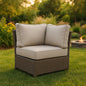 Outdoor Chair Wedge Coastal Wicker Aluminum Gray 33 In 300 LB