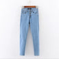 Single breasted jeans women's feet