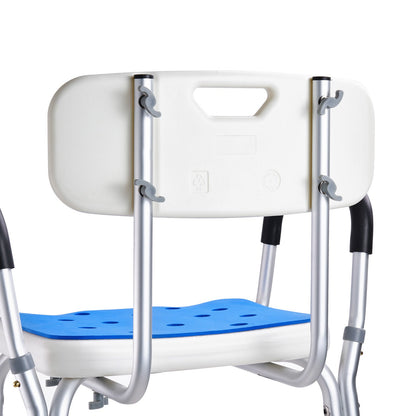 Shower Chair Bath Stool Aluminum 400 LB 6-Level Adjustable Head Holder