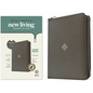 NLT Compact Giant Print Zipper Bible, Filament Enabled (Leatherlike, Woven Cross Gray, Indexed, Red Letter) - Imitation Leather