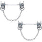 Aqua Gem Sterling Invisible Bioplast Demon Nipple Shield Set