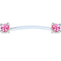Invisible Bioplast Pink Round Solitaire Sterling Nipple Shield