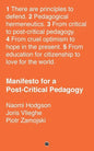 Manifesto for a Post-Critical Pedagogy - Paperback