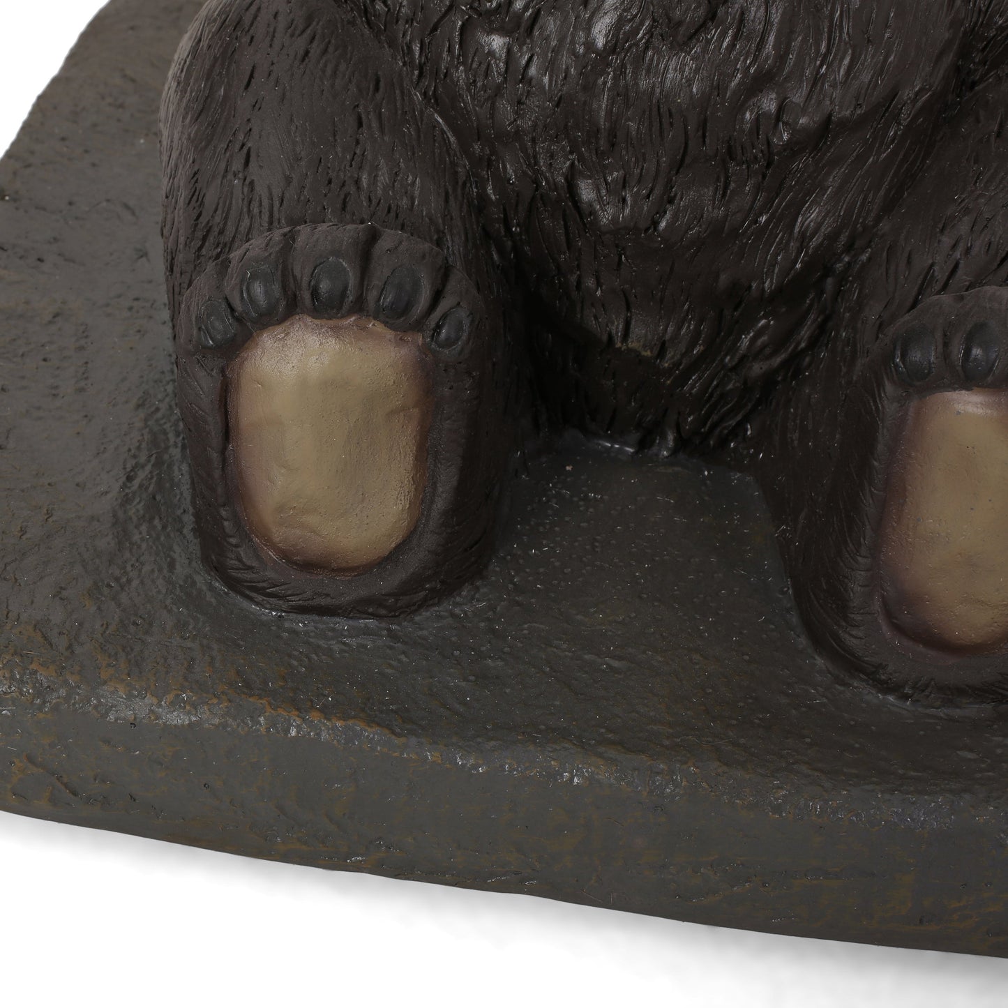 Patio Umbrella Base Bear Shape Concrete Dark Brown 13.5x18 In 56 LB