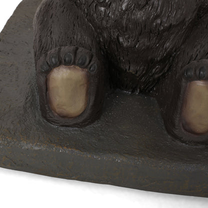 Patio Umbrella Base Bear Shape Concrete Dark Brown 13.5x18 In 56 LB