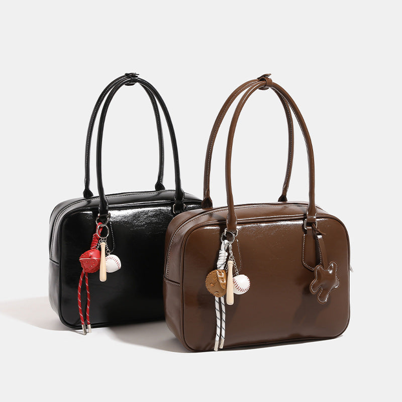 Womens Large-Capacity Commuter Tote Shoulder Bag