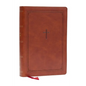 KJV Giant Print End-Of-Verse Reference Bible, Brown Leathersoft, Red Letter, Comfort Print - Imitation Leather