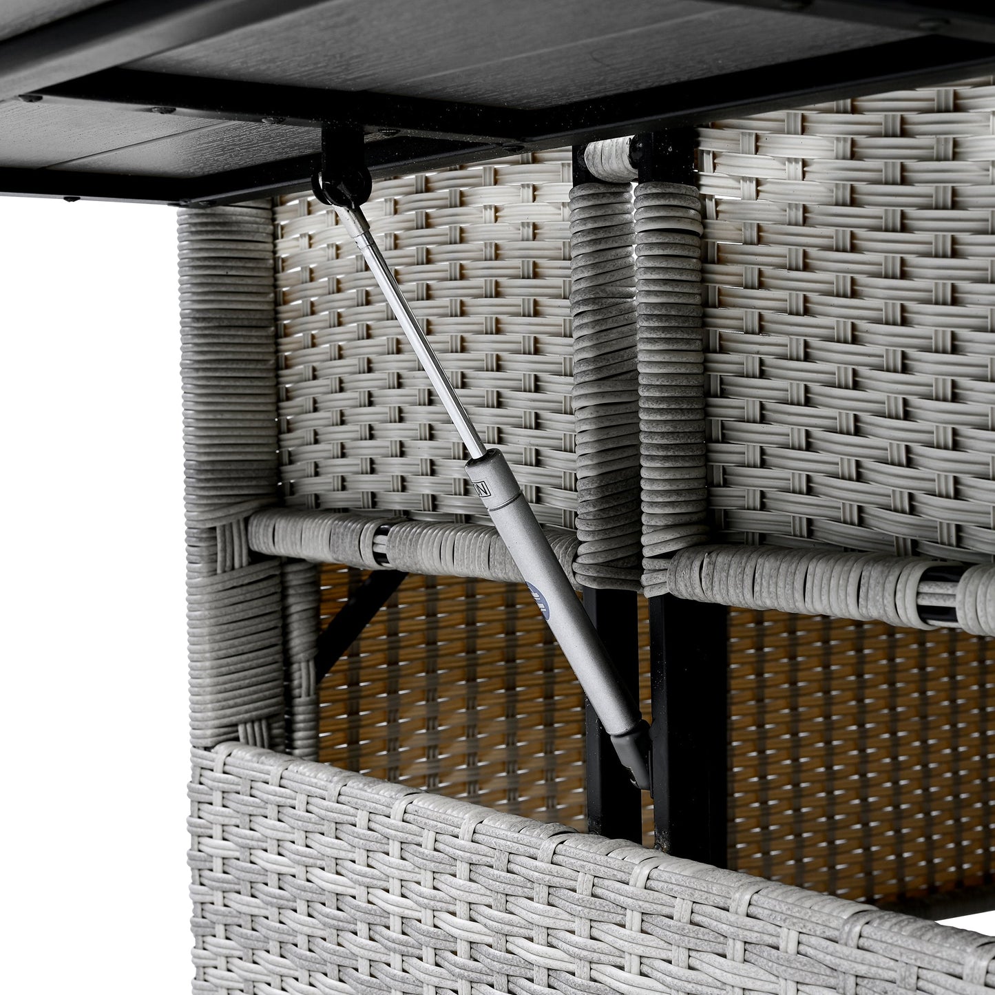 Outdoor Sectional Set PE Rattan Steel White 5 Piece Seats 7 Extendable