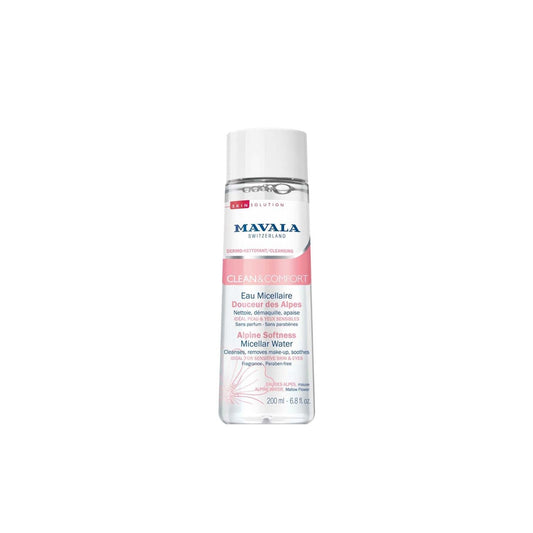 Mavala Clean & Comfort Micellar Water for Sensitive Skin - Gentle Cleansing, Alpine Softness, 200ml