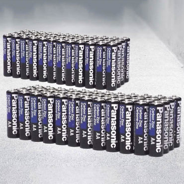 24 or 48 Pack: Panasonic AAA or AA Carbon Zinc Batteries