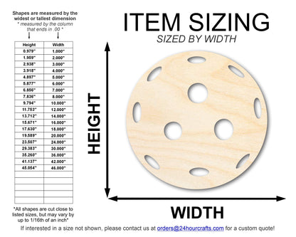 Unfinished Pickleball Ball Shape | DIY Craft Cutout | up to 46" DIY