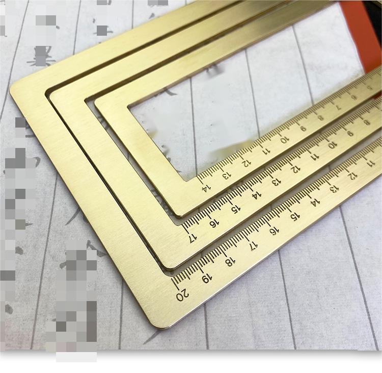 Brass Calligraphy Weight Brush and Paper Scale
