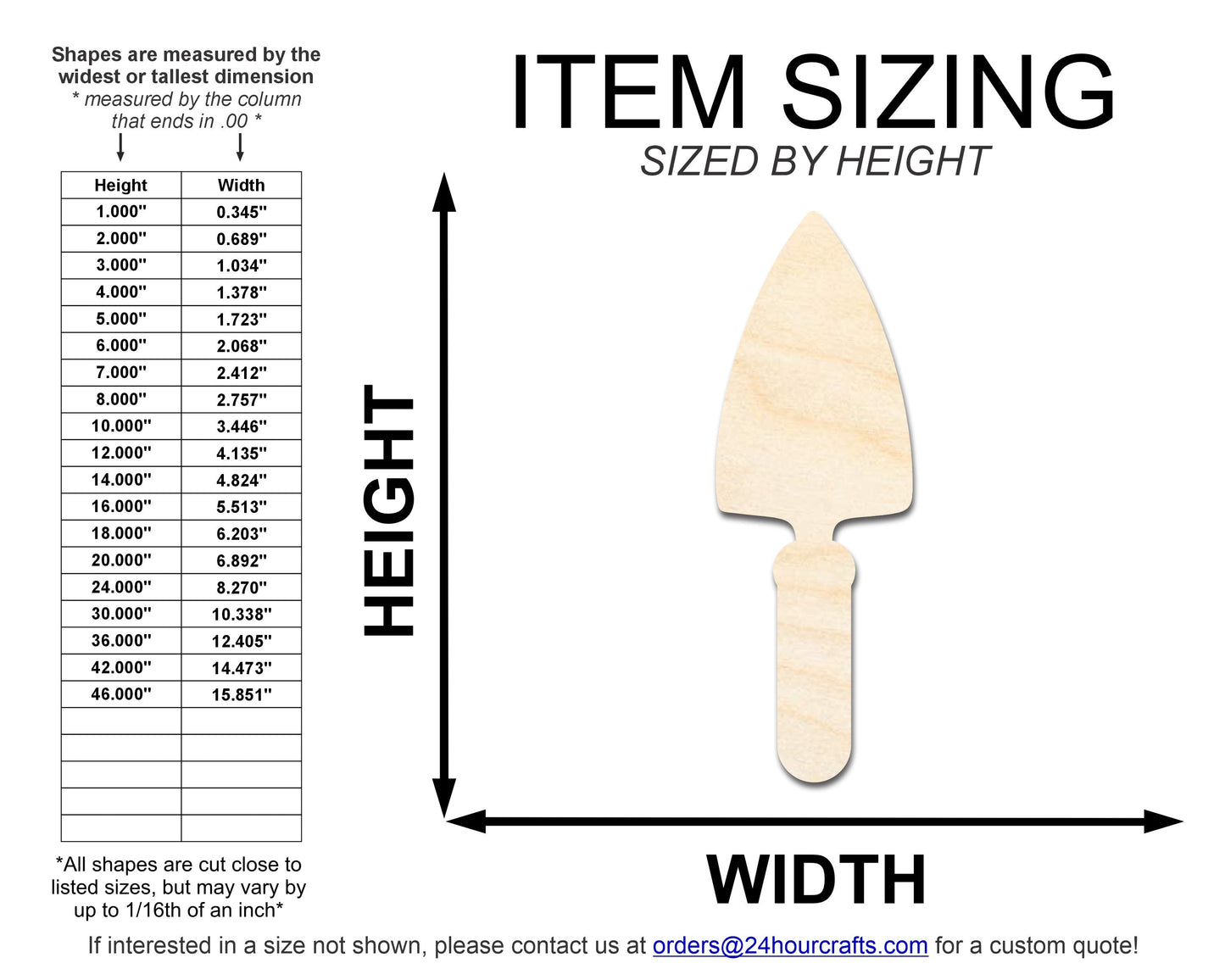 Unfinished Garden Shovel Shape | DIY Craft Cutout | up to 46" DIY