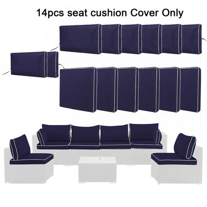 Cushion Covers for 7 Pcs (6-Seaters) Wicker Rattan Sectional Sofa,  14Pack