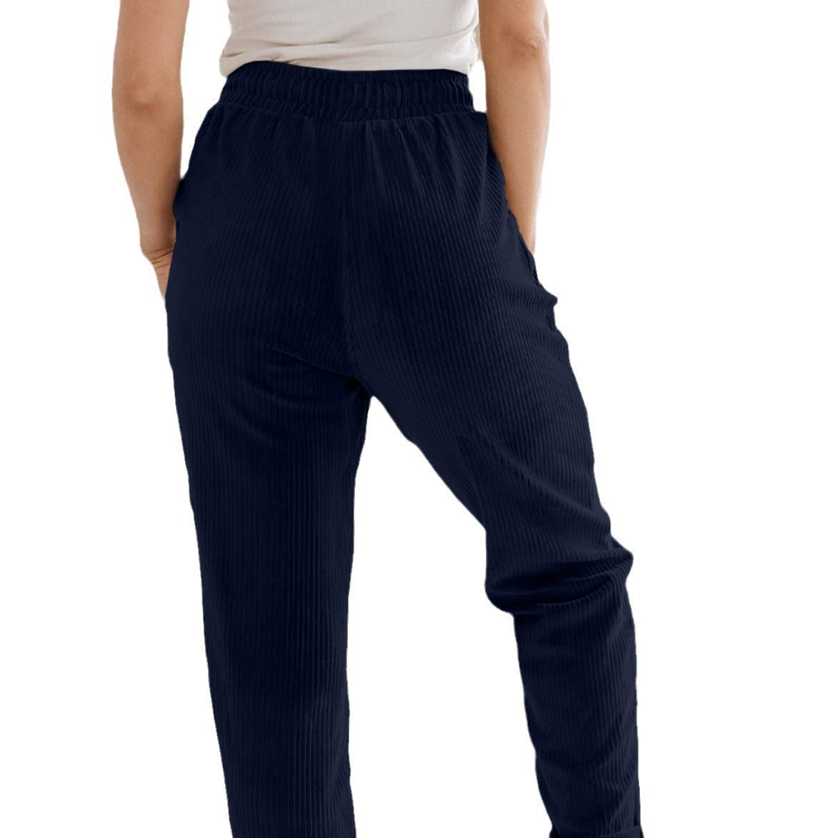 European And American Casual Pants Fashion Solid Color Corduroy Wide-leg Pants Women's Pants