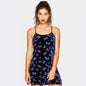 Street Girl Butterfly Print Retro Velvet Slim Suspender Dress Skirt