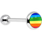 Stainless Steel Rainbow Pride Flag Barbell Tongue Ring