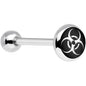Stainless Steel Biohazard Symbol Barbell Tongue Ring