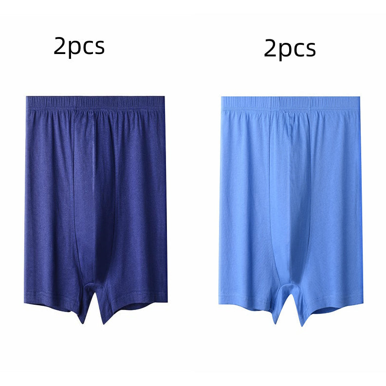 Men's High-waisted Pure Cotton Plus Size Loose Deep-crotch Cotton Breathable Boxer Shorts