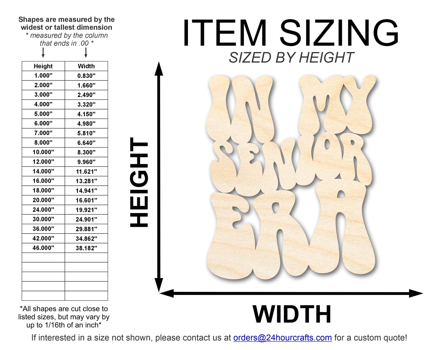 Unfinished Wood In My Senior Era Cutout | DIY Craft Shape | up to 46" DIY
