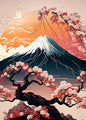 Japanese Cherry Blossom Fuji Mountain Sunset Tokyo Scenery Poster HD Printed Canvas Painting Wall Art Pictures Room Home Decor