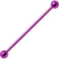 14G Purple Anodized Titanium Industrial Barbell Earring