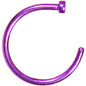 18G 3/8 Purple Anodized Titanium Nose Hoop