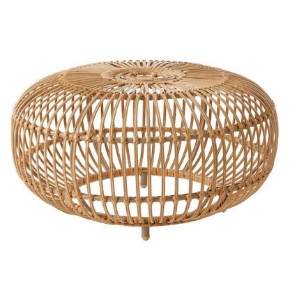 OTTAWA Coffee Table-Bohemian Faux Rattan Weave Accent Table for Indoor Outdoor