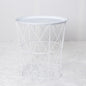 geometric metal bedside table simple storage basket