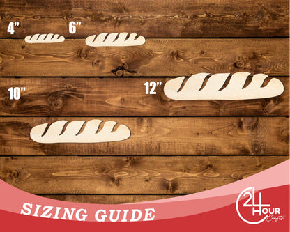 Unfinished Wood Baguette Shape | DIY Craft Cutout | up to 46" DIY