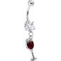 Red Wine Glass Belly Ring