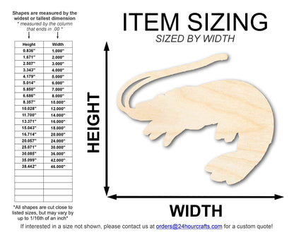 Unfinished Wood Shrimp Shape | DIY Craft Cutout | up to 46" DIY