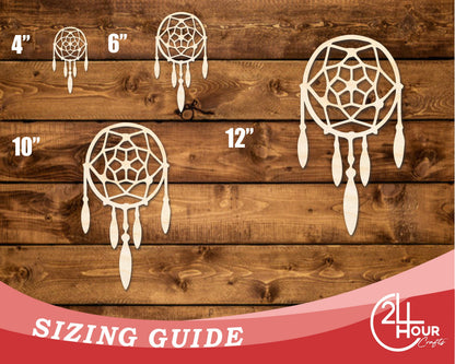 Unfinished Wood Dreamcatcher with Beads Shape | DIY Craft Cutout | up to 46" DIY