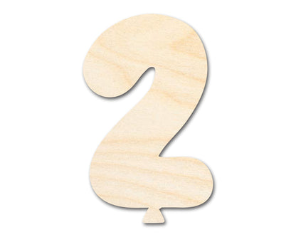 Unfinished Wood Balloon Number 2 Shape | DIY Craft Cutout | up to 46" DIY