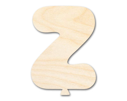Unfinished Wood Balloon Letter Z Shape | DIY Craft Cutout | up to 46" DIY