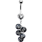 Crystalline Gem Dangling 69 Belly Ring
