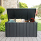 Outdoor Storage Box Steel Dark Gray Lockable 150 Gallon 660 LB Capacity