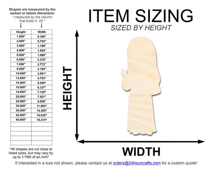 Unfinished Wood Nun Shape | DIY Craft Cutout | up to 46" DIY